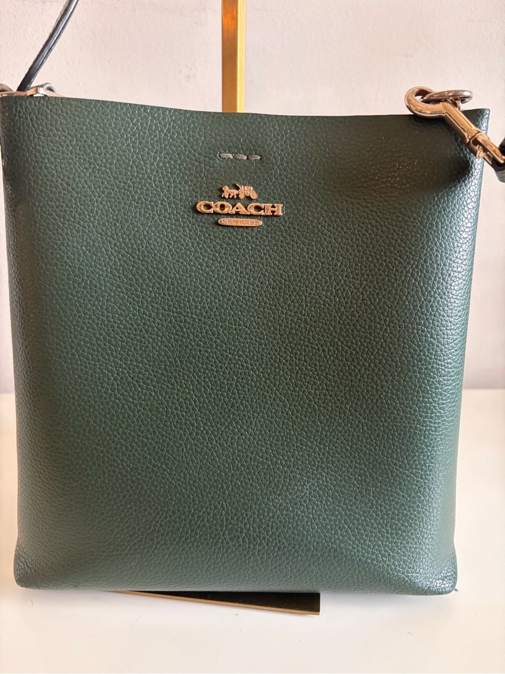 COACH Mollie Bucket Bag 22. Amazon Green Pebbled Leather, Read ⬇️ ! - Picture 3 of 16